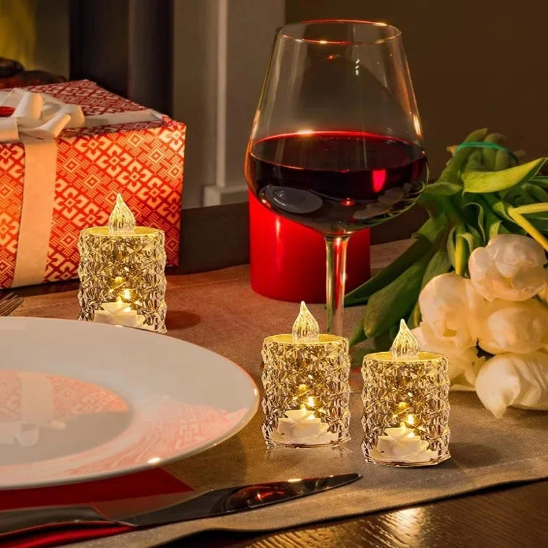 Crystal Flameless Candle Set