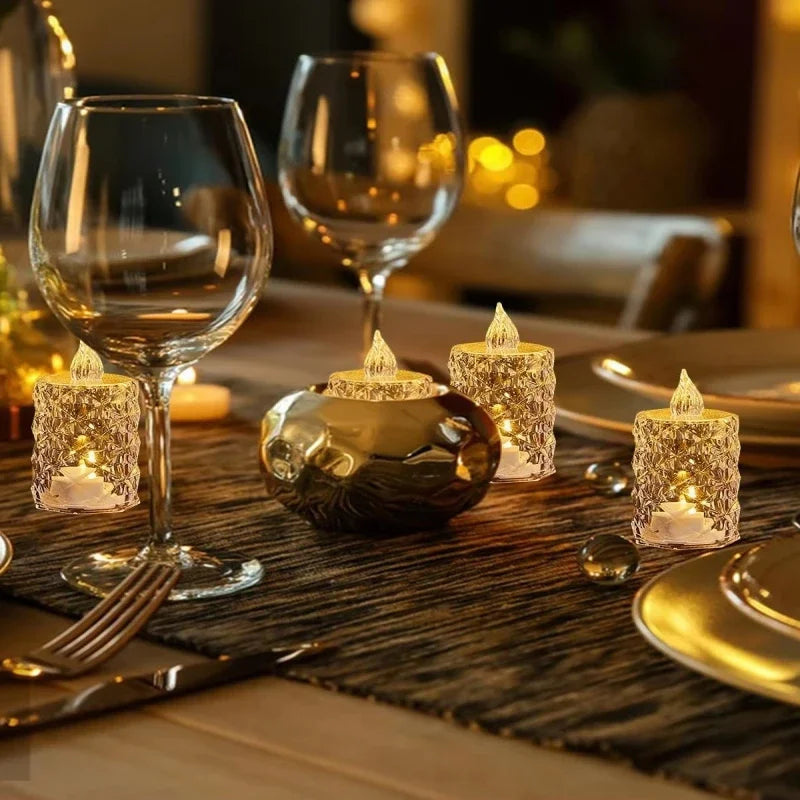 Crystal Flameless Candle Set