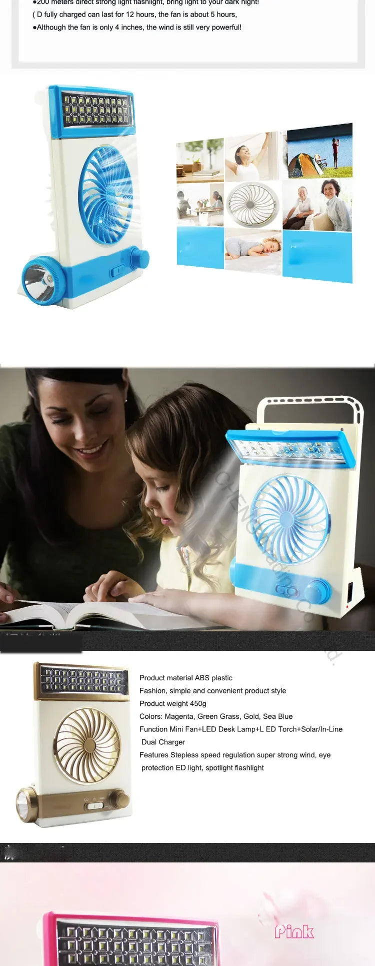 Mini Solar Fan Lamp