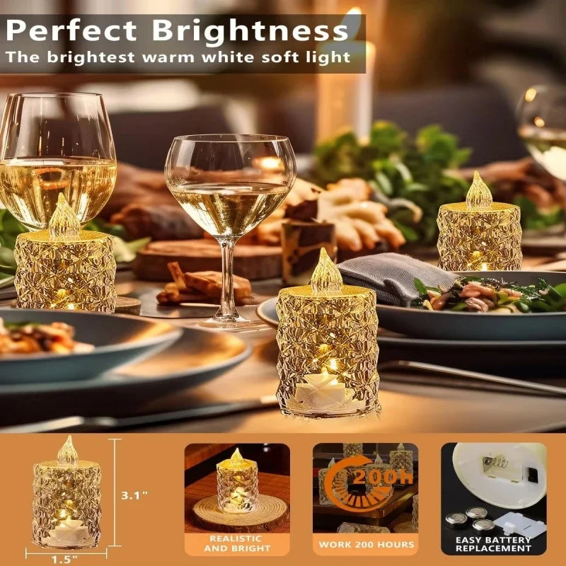 Crystal Flameless Candle Set