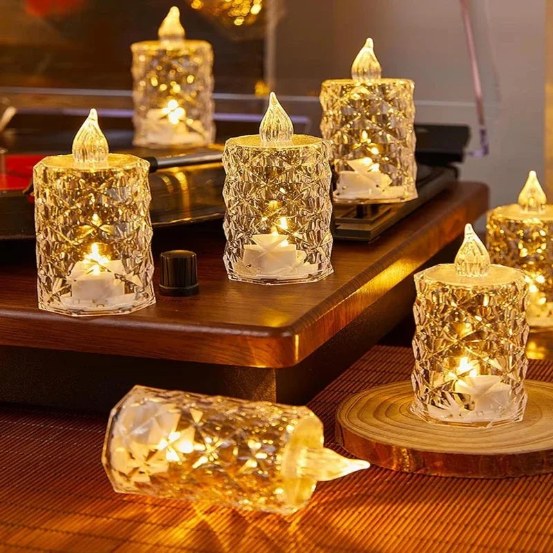 Crystal Flameless Candle Set