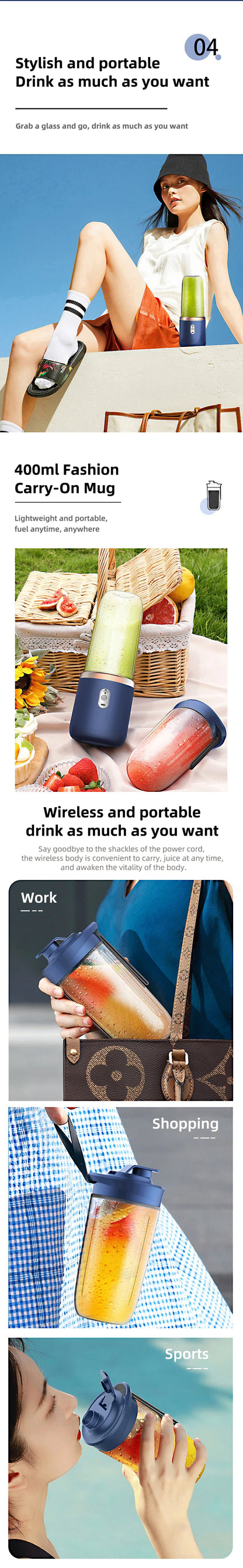 Portable Electric Juice Blender
