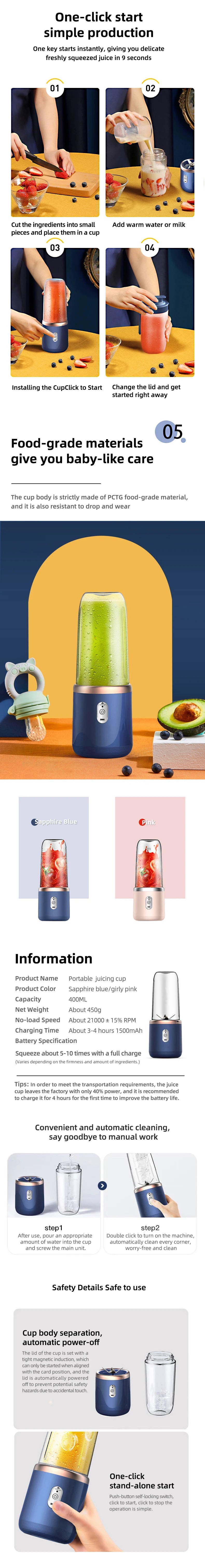 Portable Electric Juice Blender