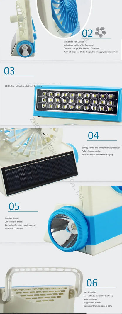 Mini Solar Fan Lamp