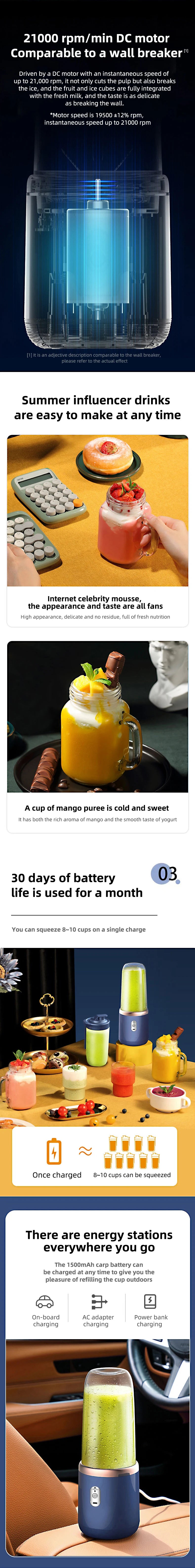 Portable Electric Juice Blender