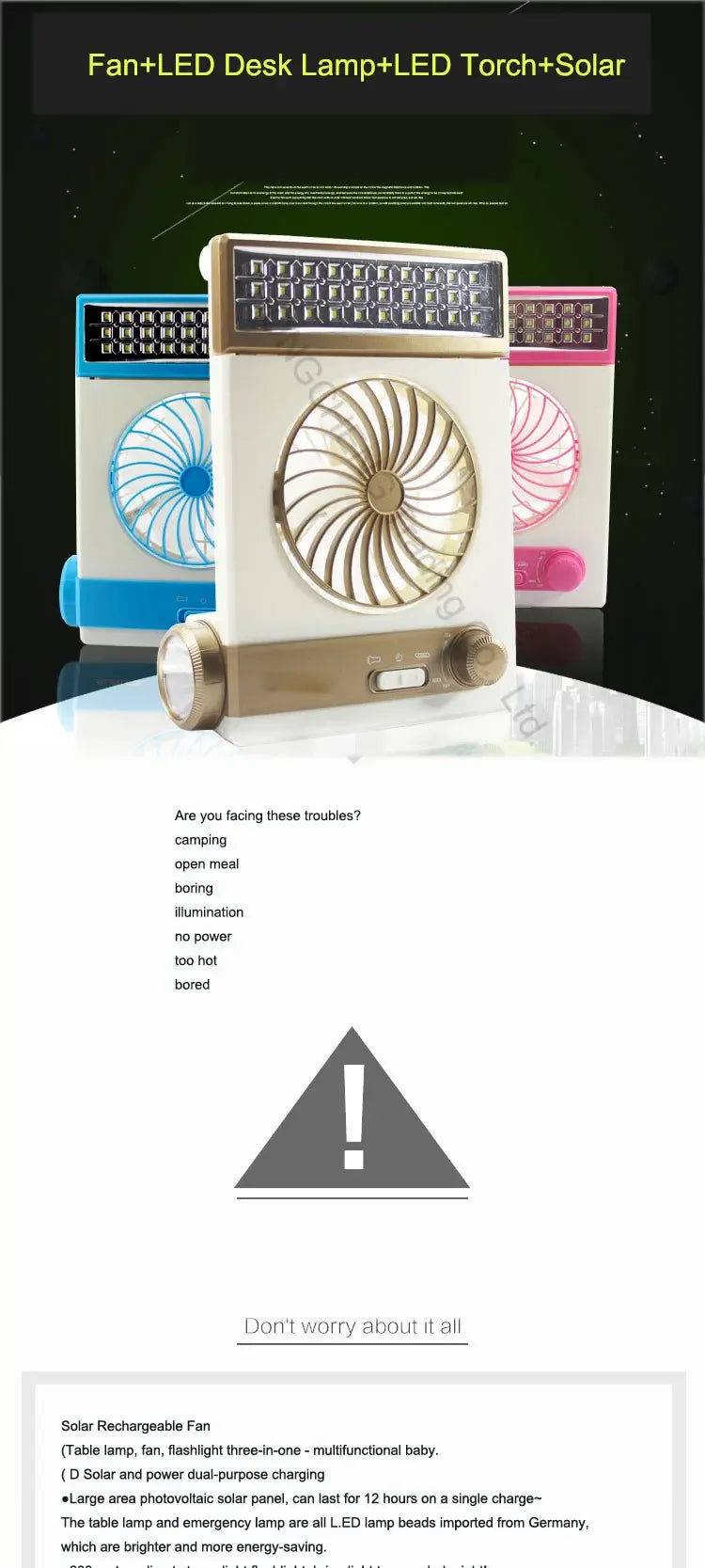 Mini Solar Fan Lamp