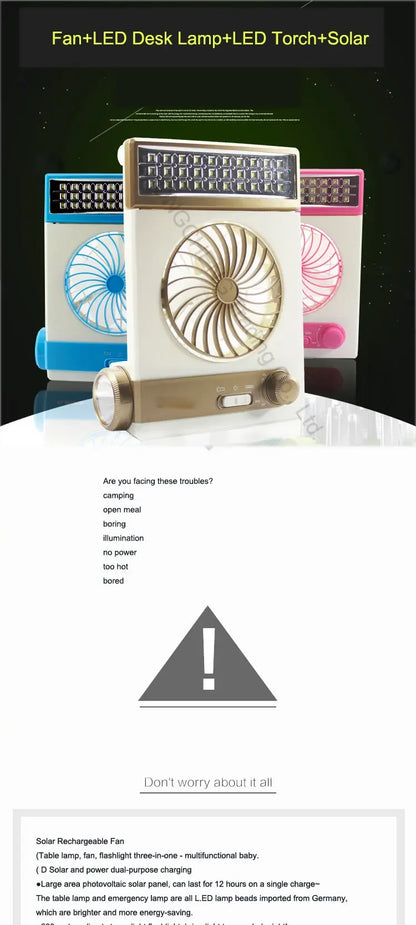 Mini Solar Fan Lamp
