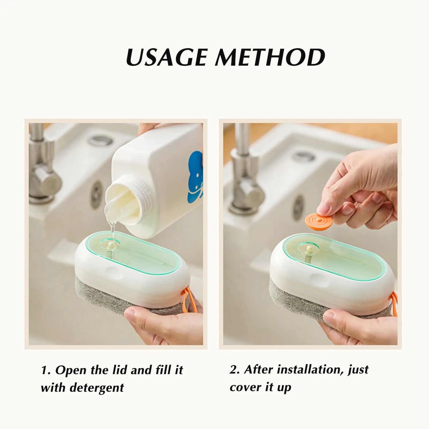 Refillable Dish Wand Scrubber