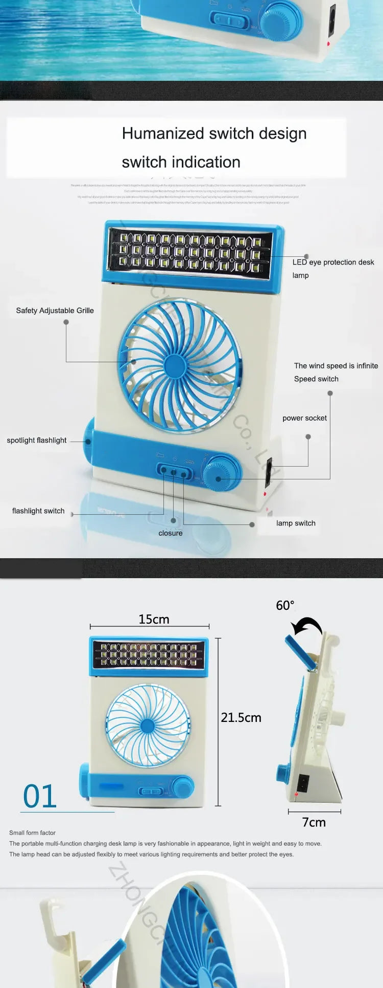 Mini Solar Fan Lamp